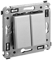 Выключатель без рамки DKC Avanti 2-кл. закаленная сталь картинка